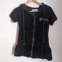 00s❤︎ ダーク フード付き 黒 パーカー