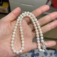 COCO MILLE 本真珠 リアルパール ネックレス シルバー金具 7.3mm 