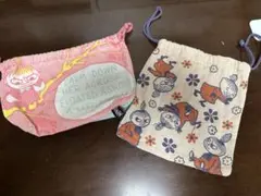 MOOMIN ムーミン リトルミイ巾着袋、お弁当袋2点セット