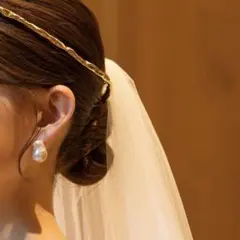 ブライダルアクセサリー　バロックパールピアス