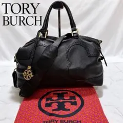 美品 トリーバーチ 2WAY レザー ボストンバッグ 黒 ゴールド金具 保存袋付のサムネイル