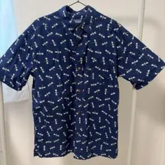 ヴィンテージ 総柄シャツ メンズ半袖シャツ トンボ柄 半袖 レトロ 古着