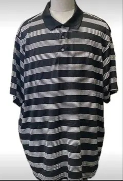 【US古着】GEORGE ボーダー柄 半袖ポロシャツ 3XL ビッグサイズのサムネイル