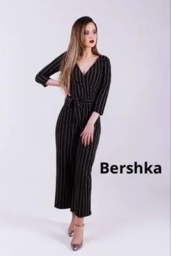 Bershka ストライプカシュクールオールインワン