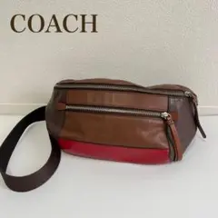COACH コーチ ボディーバッグ ウエストバッグ トンプソン 赤 茶色