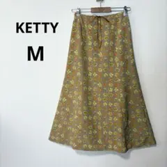 美品 KETTY ケティ M ベージュ 花柄 ロングフレアスカートのサムネイル