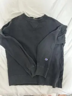 Champion ブラック クルーネックスウェット