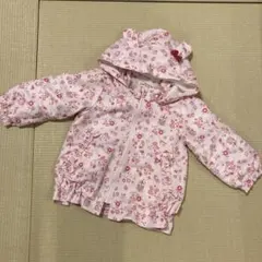 キムラタン　クーラクール　うさ耳　花柄　ピンク　ジャンバー　ウィンドブレーカー