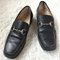 ✨GUCCI グッチ　ホースビット　ローファー　スクエアトゥ　レザー　ブラック