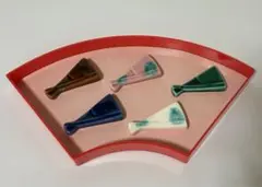 【未使用】箸置き　扇子型　扇型　和食器のサムネイル