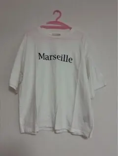 Marseille ロゴプリント 半袖Tシャツ ホワイト