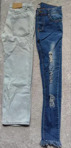 ZARA Jivia 2点セットワイドデニム&ク ラッシュジーンズ150cm