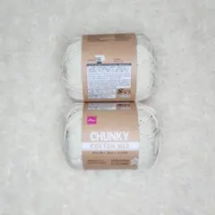 DAISO チャンキーコットンミックス 毛糸 2玉セット ホワイト