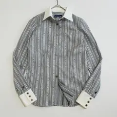 BURBERRY BLUE LABEL 長袖シャツ ホースロゴ 総柄 ストライプ