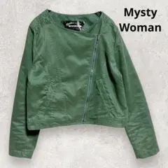 mysty woman フェイクスエード ライダース M グリーン 美シルエットのサムネイル