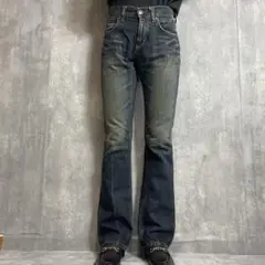 00s Y2K Wrangler W04712 ブーツカット　ヒゲ　ハチノス