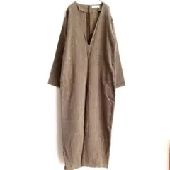 【セレクトモカ】 キーネックロンパース サロペット ブラウン フリーサイズ