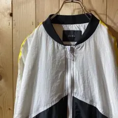 ss4897 ZARA ザラ ナイロンジャケット ジップアップ 白 黒 M