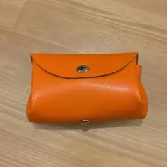 オレンジ レザー コインケース