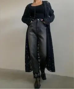 試着のみ AMERI アメリ FRINGE PARTS SET DENIMのサムネイル
