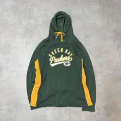 NFLグリーンベイパッカーズ古着スウェットプルオーバーフードアーチロゴ/C59
