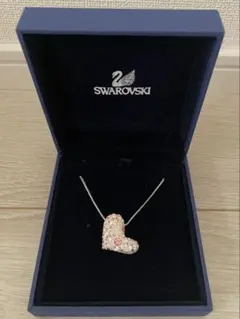 【美品】SWAROVSKI ハート ピンク クリスタル ネックレス ペンダント