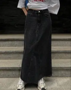 Dasy 黒デニム　ロングスカート　Mサイズ未使用品