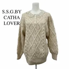 CATHARINE LOVER　ニット　襟付きセーター　ウール　アイボリー　M