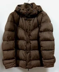 RIELABO フード付きブラウンダウンジャケット