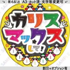 A3①カリスマックスして❸黄色【ぷっくりうちわ文字】９色snowmanサングラス