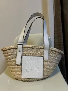 ロエベ LOEWE カゴバッグ バスケット ラージ GM ラフィア ホワイト