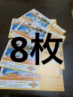 東京サマーランド 春秋限定 株主ご招待券8枚 1DAYパス 株式優待券