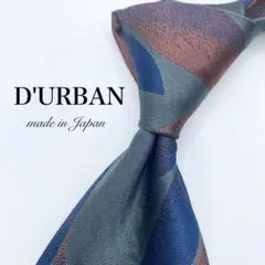 【極美品】D'URBAN 総柄 モスグリーン ネクタイ 日本製 お洒落