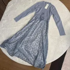 ミッシュマッシュ ♡ バリエーションレースドッキングワンピース ブルー