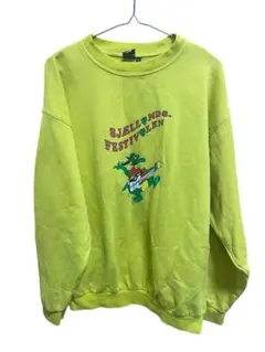 ID IDENTITY 蛍光イエロー スウェット Lサイズ