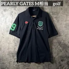 PEARLY GATES 半袖ポロシャツ M相当　ワッペン ゴルフ