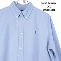 56 USA古着 ラルフローレン ブルー XL カスタムフィット
