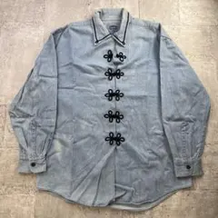 CAMBRIDGE DRY GOODS チャイナボタン デニムシャツ S