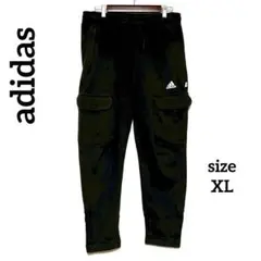 アディダスadidas カーゴパンツスウェットXL ウエストゴム　ロゴ　ブラック