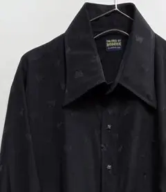 蝶模様 ブラック 長袖シャツ