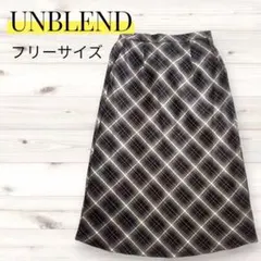 【新品】unblend バイアスチェック フレアスカート Free ブラック 黒
