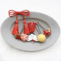 364.髪飾り 藤下がり 鶴 花 和玉 着物 子供 女の子 七五三