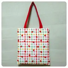 トートバッグ Cath Kidstonストロベリーギムガム柄 A4サイズ対応