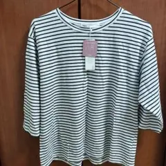 七分袖　ストライプカットソー　未使用　タグ付き