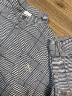 チェックシャツ　Cottoli 95 グレー　フォーマル