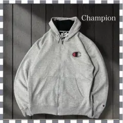 3467/チャンピオン ブランド刺繍ロゴ パーカーフルジップ L