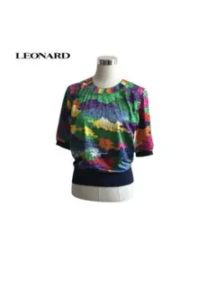 ★ LEONARD レオナード 総柄 総模様 ロゴ 五分袖 カットソー トップスのサムネイル