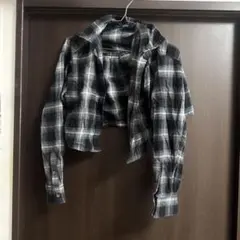 チェック柄クロップドシャツ