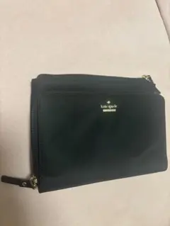 kate spade 黒ポーチ ゴールドロゴ アクセサリーポーチ
