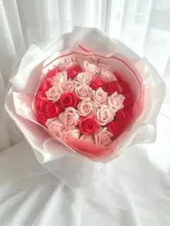 枯れない豪華花束50本バラソープフラワーインテリア造花母の日誕生日